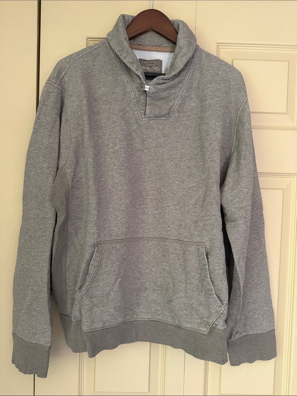J. Crew Shawl Collar Sweatshirt Size XL Vintage Fleece
